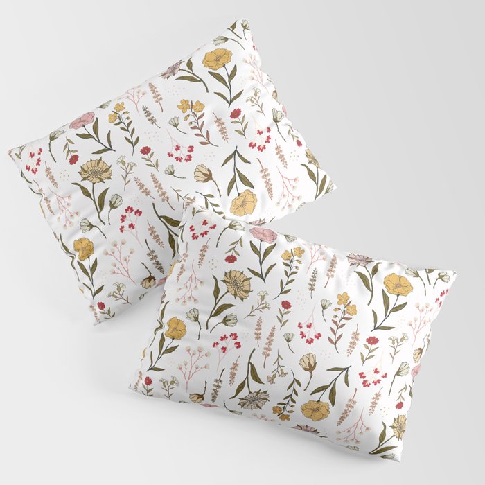 Spring Garden Flower Collection - White Pillow Sham Gallery Image 3