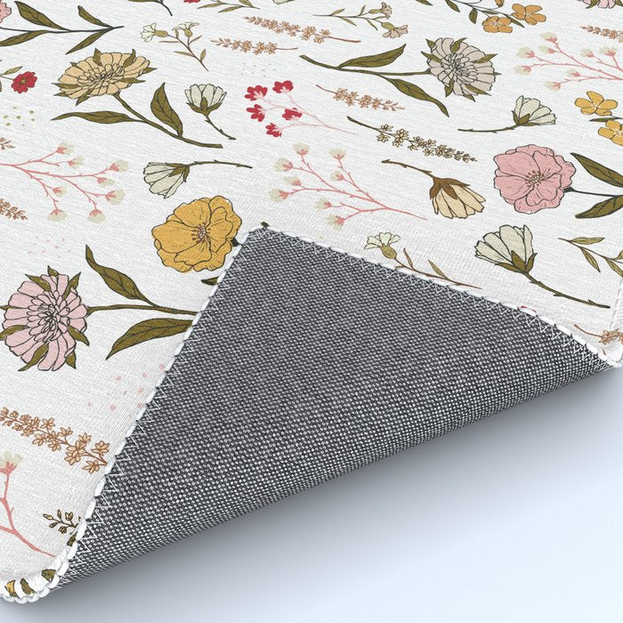 Spring Garden Flower Collection - White Rug Gallery Image 4