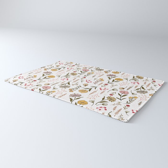 Spring Garden Flower Collection - White Rug Gallery Image 3