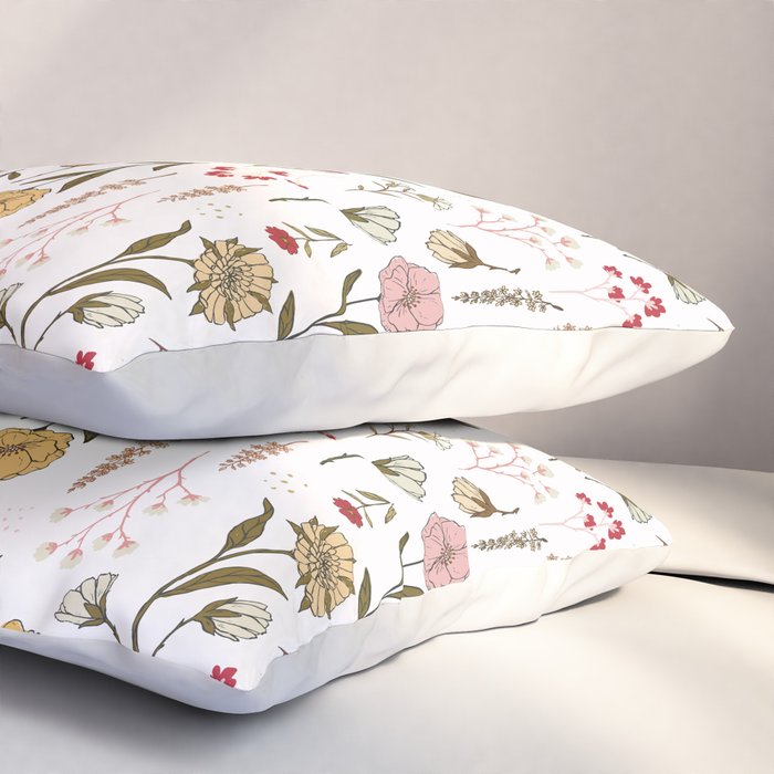 Spring Garden Flower Collection - White Pillow Sham Gallery Image 3
