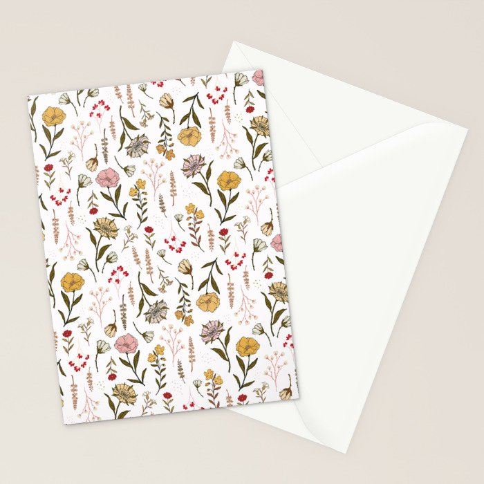 Spring Garden Flower Collection - White Stationery Card Gallery Image 2