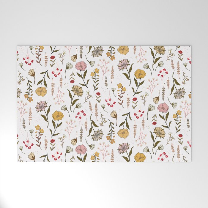 Spring Garden Flower Collection - White Welcome Mat Gallery Image 1