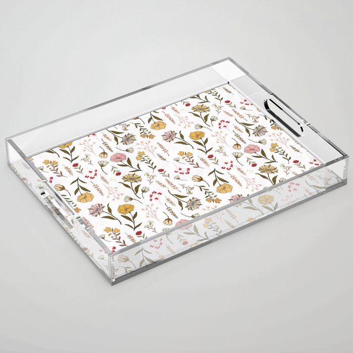 Spring Garden Flower Collection - White Acrylic Tray Gallery Image 1