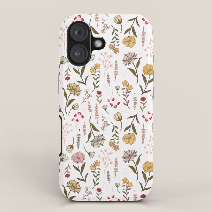 Spring Garden Flower Collection - White iPhone Case Gallery Image 1