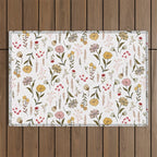 Spring Garden Flower Collection - White Outdoor Rug Gallery Image 1
