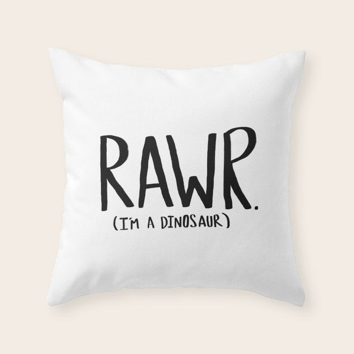 Rawr. I'm a Dinosaur Throw Pillow Gallery Image 1