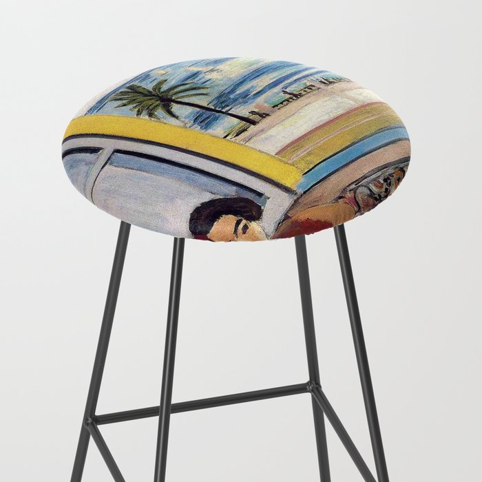 Seated Woman, Back Turned to the Open Window of Ocean & Seaside by Henri Matisse Stool Gallery Image 2