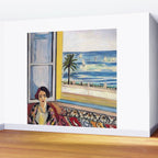 Seated Woman, Back Turned to the Open Window of Ocean & Seaside by Henri Matisse Wall Mural Gallery Image 2
