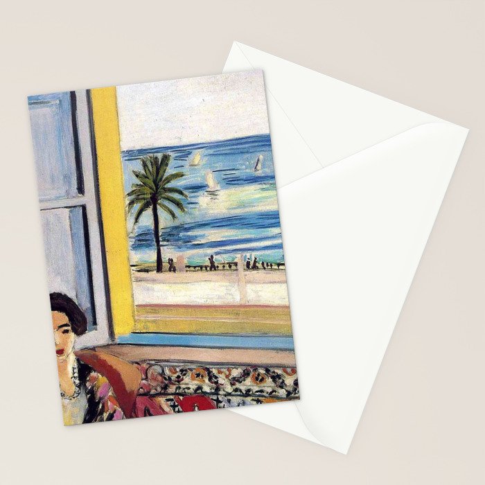 Seated Woman, Back Turned to the Open Window of Ocean & Seaside by Henri Matisse Stationery Card Gallery Image 2