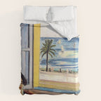 Seated Woman, Back Turned to the Open Window of Ocean & Seaside by Henri Matisse Duvet Cover Gallery Image 6