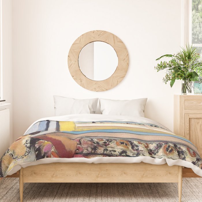 Seated Woman, Back Turned to the Open Window of Ocean & Seaside by Henri Matisse Duvet Cover Gallery Image 3