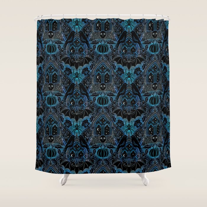 Gothic Halloween - Eerie Blue Shower Curtain Gallery Image 1