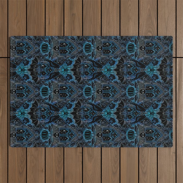 Gothic Halloween - Eerie Blue Outdoor Rug Gallery Image 1