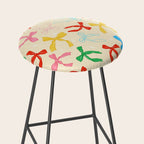 Festive Coquette Bow Pattern on Cream Stool Gallery Image 2