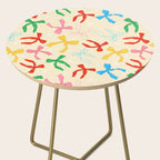 Festive Coquette Bow Pattern on Cream Side Table Gallery Image 2