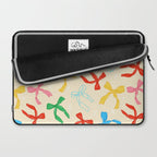 Festive Coquette Bow Pattern on Cream Laptop Sleeve Gallery Image 2