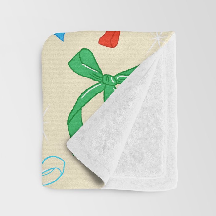 Festive Coquette Bow Pattern on Cream Throw Blanket Gallery Image 3