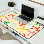 Festive Coquette Bow Pattern on Cream Desk Mat Gallery Image 2