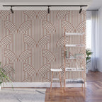 Terracotta retro lines Wall Mural Gallery Image 1