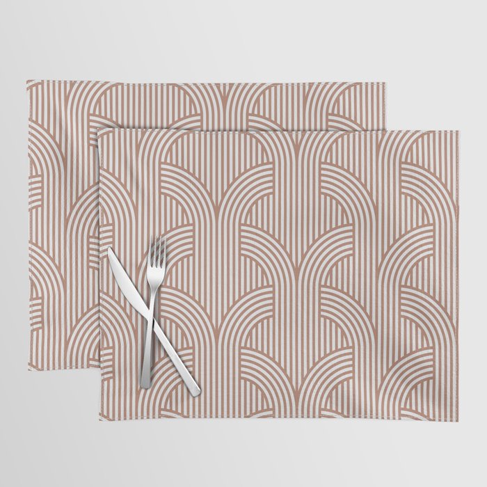 Terracotta retro lines Placemat Gallery Image 1