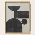 Abstract Black and Beige Geometric No. 1 Serving Tray Gallery Image 1