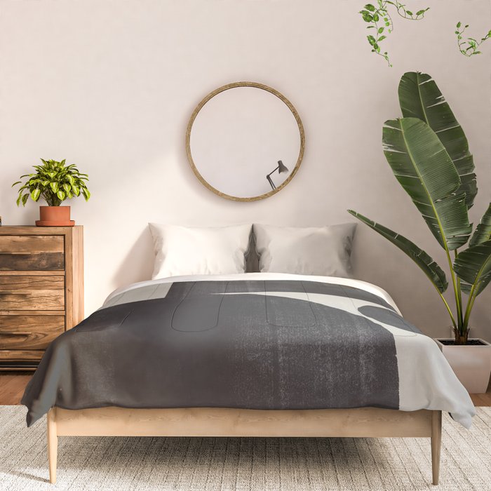 Abstract Black and Beige Geometric No. 1 Comforter Gallery Image 3