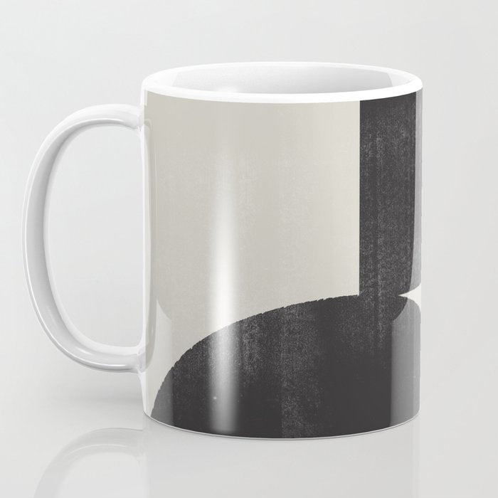 Abstract Black and Beige Geometric No. 1 Coffee Mug Gallery Image 3