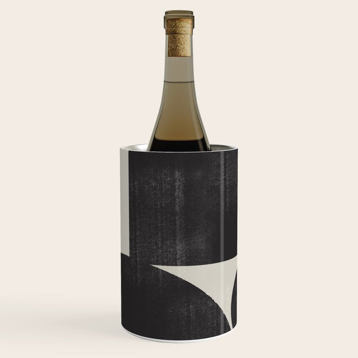 Abstract Black and Beige Geometric No. 1 Wine Chiller Gallery Image 1