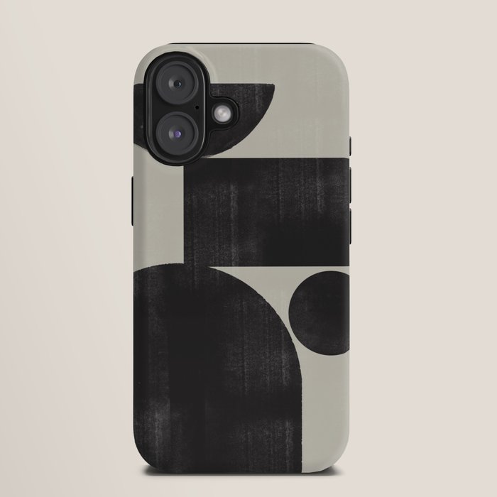 Abstract Black and Beige Geometric No. 1 iPhone Case Gallery Image 9