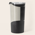 Abstract Black and Beige Geometric No. 1 Travel Mug Gallery Image 3