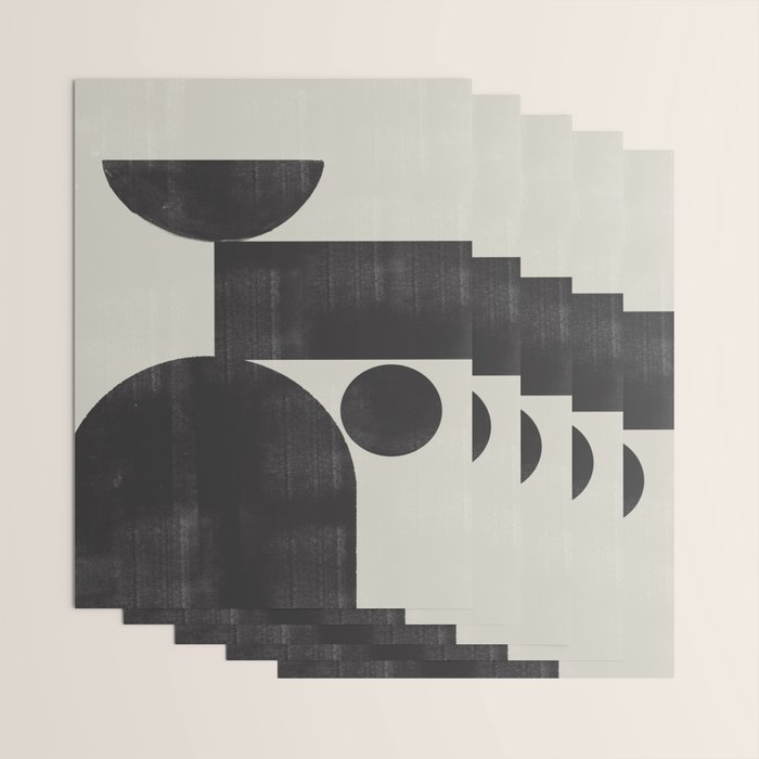 Abstract Black and Beige Geometric No. 1 Wrapping Paper Gallery Image 3
