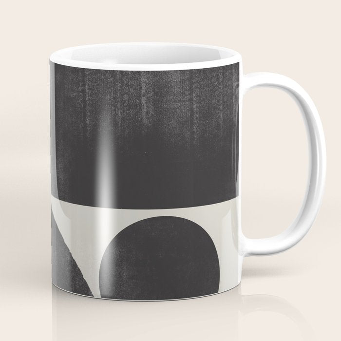Abstract Black and Beige Geometric No. 1 Coffee Mug Gallery Image 1
