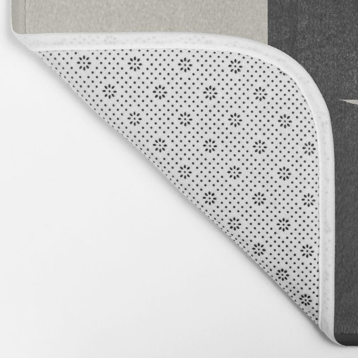 Abstract Black and Beige Geometric No. 1 Bath Mat Gallery Image 2