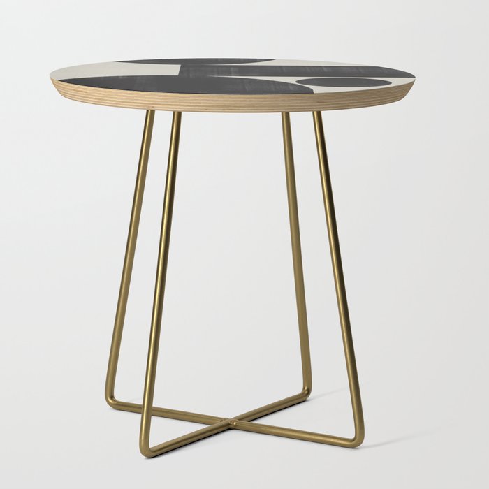 Abstract Black and Beige Geometric No. 1 Side Table Gallery Image 1