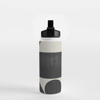Abstract Black and Beige Geometric No. 1 Water Bottle Gallery Image 2