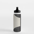 Abstract Black and Beige Geometric No. 1 Water Bottle Gallery Image 3