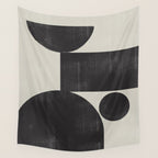 Abstract Black and Beige Geometric No. 1 Wall Tapestry Gallery Image 4
