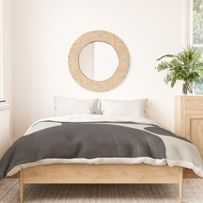 Abstract Black and Beige Geometric No. 1 Duvet Cover Gallery Image 3