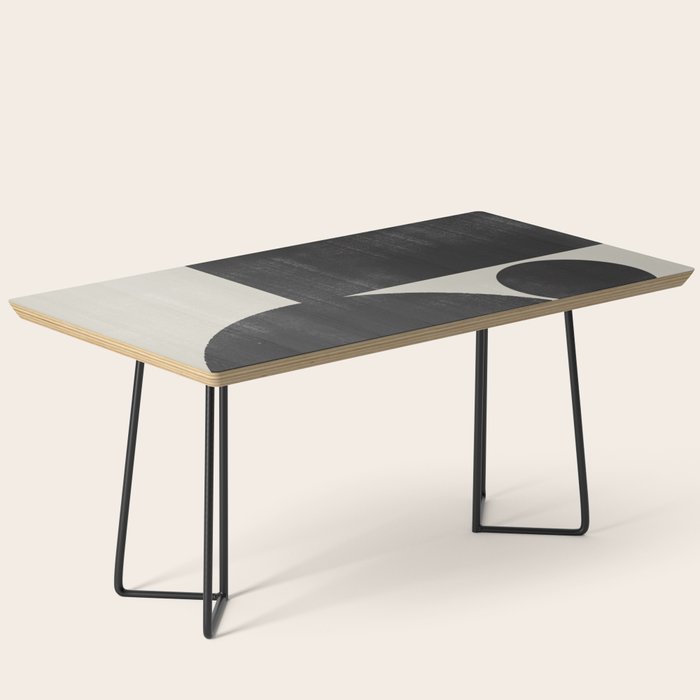Abstract Black and Beige Geometric No. 1 Coffee Table Gallery Image 1