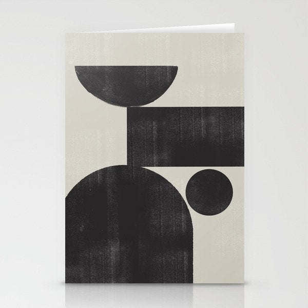 Abstract Black and Beige Geometric No. 1 Stationery Card Gallery Image 2