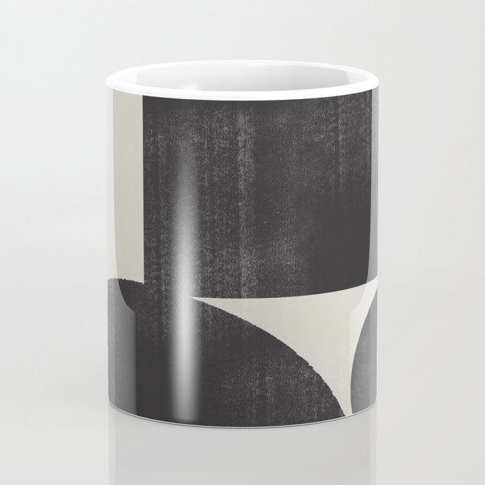 Abstract Black and Beige Geometric No. 1 Coffee Mug Gallery Image 4