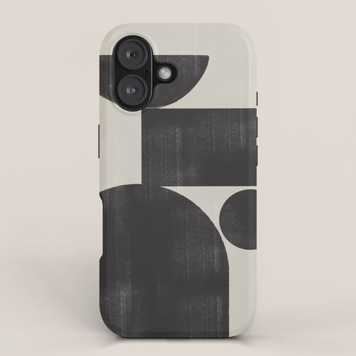 Abstract Black and Beige Geometric No. 1 iPhone Case Gallery Image 1