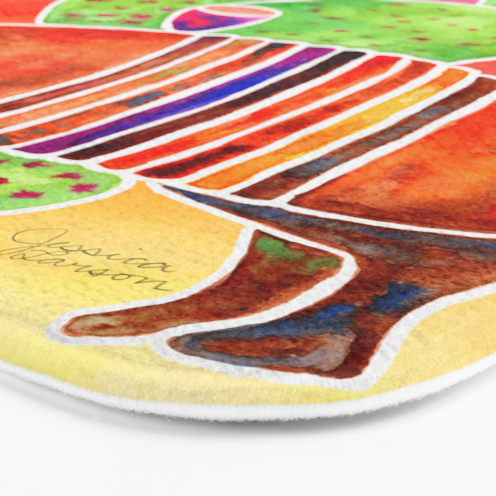 Armadillo and Cactus - Sunset Ombre Background Bath Mat Gallery Image 3