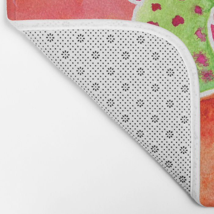Armadillo and Cactus - Sunset Ombre Background Bath Mat Gallery Image 2