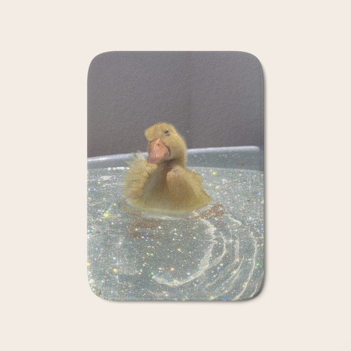 LITTLE HAPPINESS | duck | chick | collage | bath | happy | positive | cute | pet | animal | smile  Bath Mat Gallery Image 1