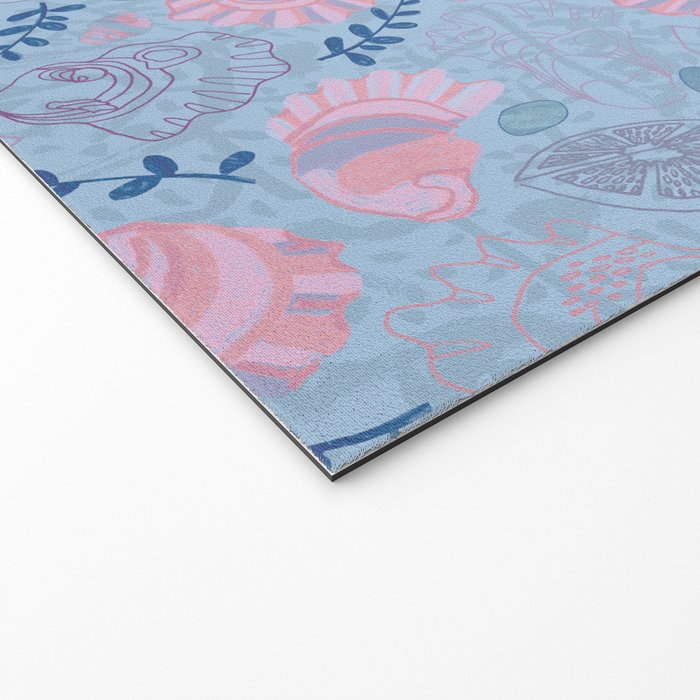 Coastal Oysters on the Beach in Sea Blue & Lavender Welcome Mat Gallery Image 2
