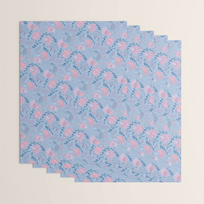 Coastal Oysters on the Beach in Sea Blue & Lavender Wrapping Paper Gallery Image 3