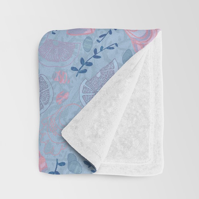 Coastal Oysters on the Beach in Sea Blue & Lavender Throw Blanket Gallery Image 3