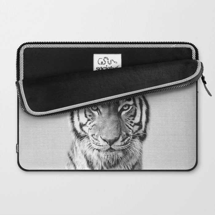 Tiger - Black & White Laptop Sleeve Gallery Image 2