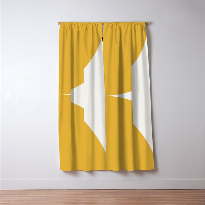 Bold Geometric Shapes - Golden Yellow Window Curtain Gallery Image 3